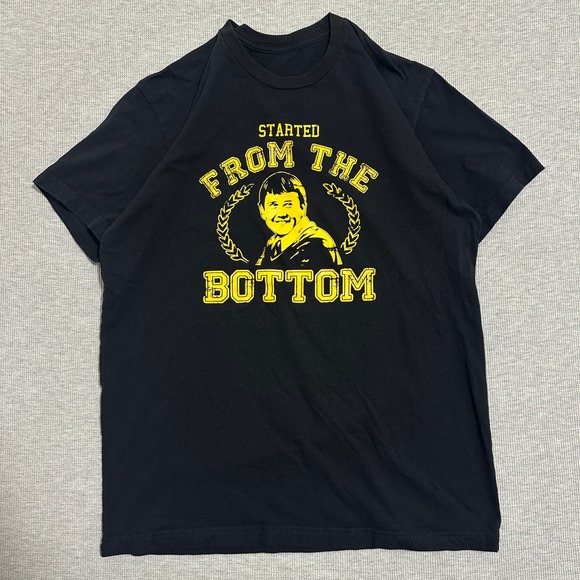 Other - Started From The Bottom Yellow Graphic Novelty Tee Black Men's Medium